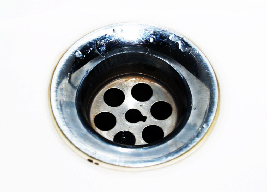 close-up of a drain